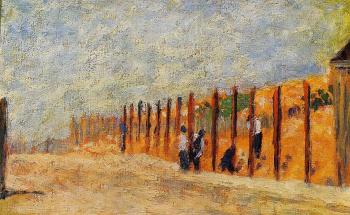 Georges Seurat : Peasants Driving Stakes